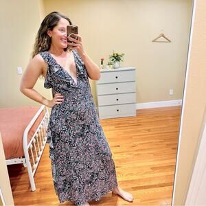 NEW IRO Sexy Blue Green Pink Maxi Dress 40 8